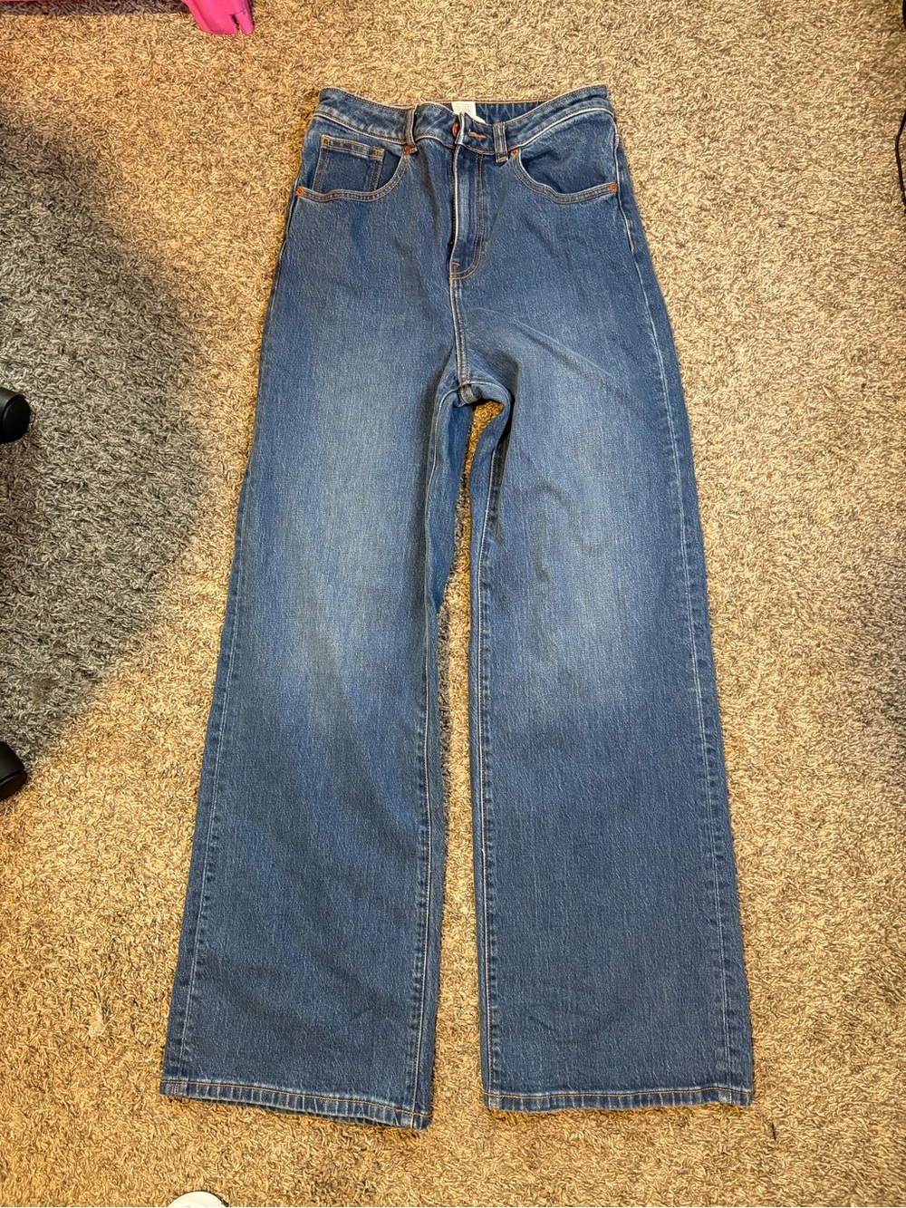 PINK Victoria's Secret Wide Leg High-Rise Jeans - Blue